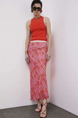 Fluid midi skirt with Croco print, Abstract Fantasy, Patrizia Pepe
