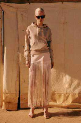 Cotton sweatshirt with hood, Beige, Patrizia Pepe