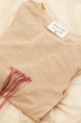 The (IM)PERFECTION Tulle Top, Beige, Patrizia Pepe