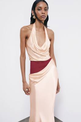 Draped satin top, Pink, Patrizia Pepe