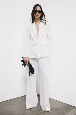 Palazzo cr&ecirc;pe trousers, White, Patrizia Pepe