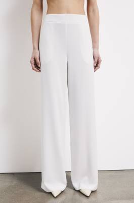 Palazzo cr&ecirc;pe trousers, White, Patrizia Pepe