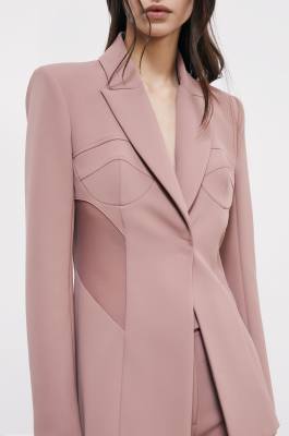 Bustier tailored blazer, Pink, Patrizia Pepe