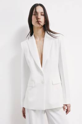 Slim cr&ecirc;pe blazer, White, Patrizia Pepe
