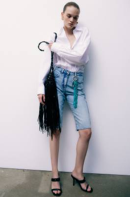 Denim bermuda shorts, Light Blue, Patrizia Pepe