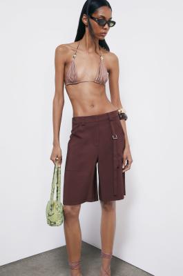 Tencel bermuda shorts, Brown, Patrizia Pepe