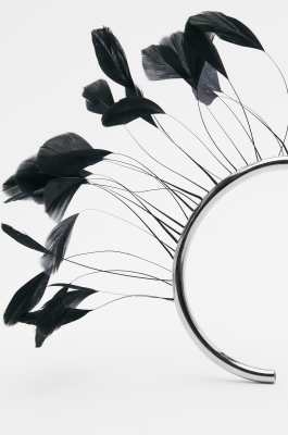 Feather choker, Black/Silver, Patrizia Pepe