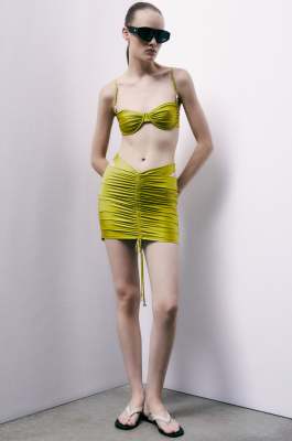 Draped pareo skirt, Green, Patrizia Pepe