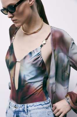 Cut-out swimsuit in Summer Faded print, Abstract Fantasy, Patrizia Pepe