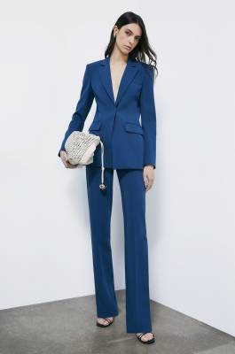 Viscose slim pants, Blue, Patrizia Pepe