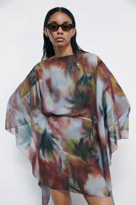 Kaftano mare con stampa Summer Faded, Fantasia astratta, Patrizia Pepe