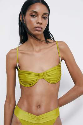 Balconette bikini top, Green, Patrizia Pepe