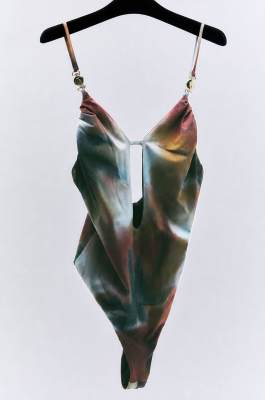Cut-out swimsuit in Summer Faded print, Abstract Fantasy, Patrizia Pepe