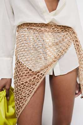Crochet Pareo Skirt, Beige, Patrizia Pepe