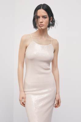 Robe de c&eacute;r&eacute;monie &agrave; paillettes, Rose, Patrizia Pepe