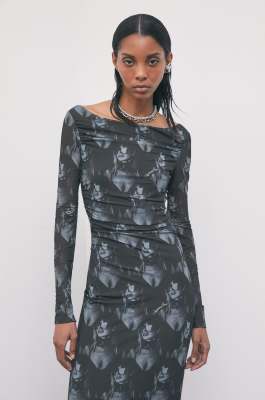 Midi dress with Patrizia all-over print, Abstract Fantasy, Patrizia Pepe