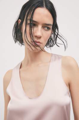 D&eacute;bardeur fluide en satin, Rose, Patrizia Pepe
