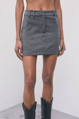 Pinstripe mini skirt, Grey, Patrizia Pepe
