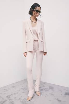 Pantalon slim en cr&ecirc;pe stretch, Rose, Patrizia Pepe