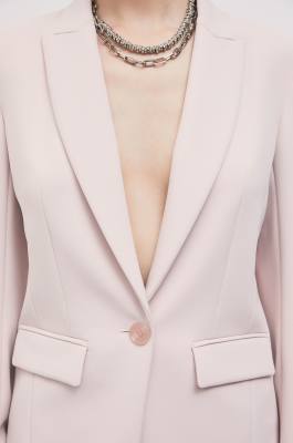 Blazer cintr&eacute; en cr&ecirc;pe stretch, Rose, Patrizia Pepe