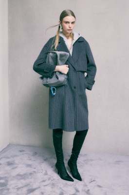 Pinstripe wool-blend coat, Stripes, Patrizia Pepe