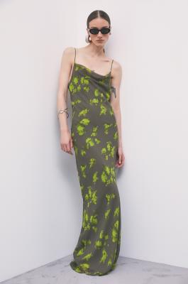 Long printed chiffon slip dress, Abstract Fantasy, Patrizia Pepe