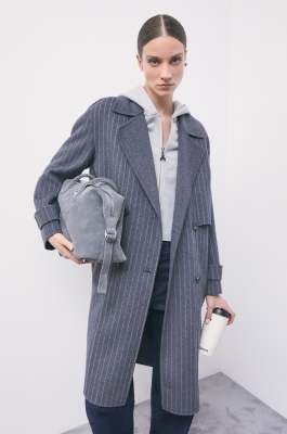 Pinstripe wool-blend coat, Stripes, Patrizia Pepe