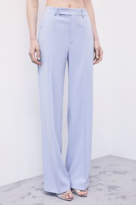 Pantalon large de tailleur taille basse, Bleu Ciel, Patrizia Pepe