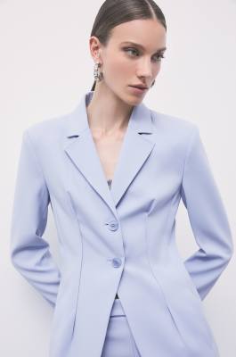 Blazer cintr&eacute; en cr&ecirc;pe stretch, Bleu Ciel, Patrizia Pepe