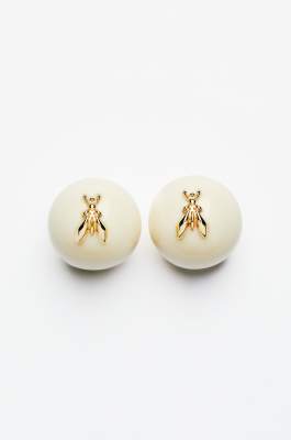 Bold sphere earrings, White, Patrizia Pepe