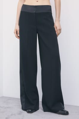 Color-block palazzo trousers, Black, Patrizia Pepe