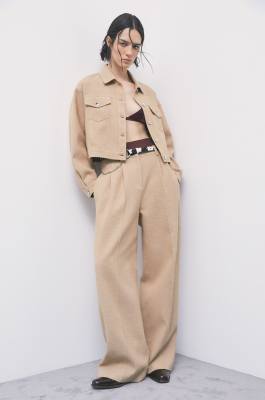 Fluid trousers with pleats, Beige, Patrizia Pepe