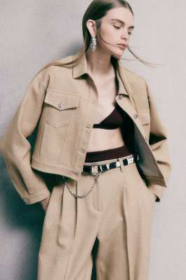 Short micro-boucl&eacute; jacket, Beige, Patrizia Pepe