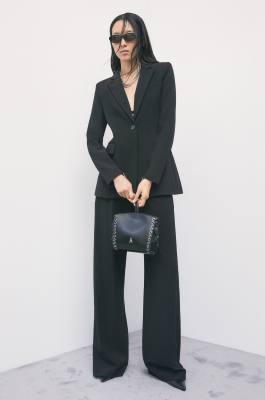 Leather clutch, Black, Patrizia Pepe