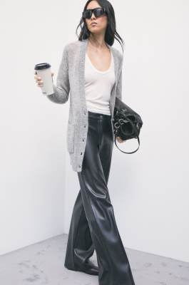 Wool-mohair blend cardigan with pockets, Grey, Patrizia Pepe