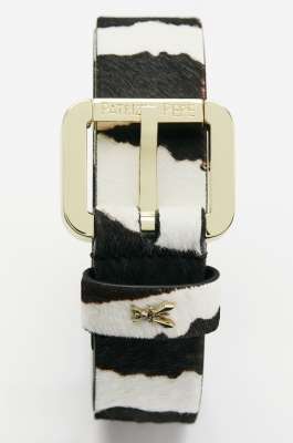 Zebra leather belt, Black/White, Patrizia Pepe
