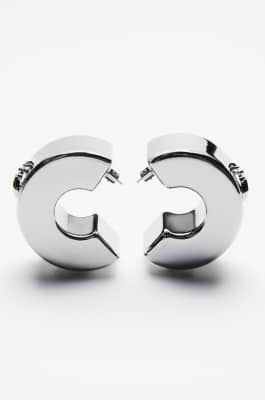 Bold Circle earrings, Silver, Patrizia Pepe