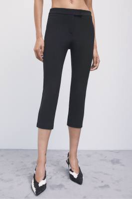 Capri trousers in stretch viscose blend, Black, Patrizia Pepe