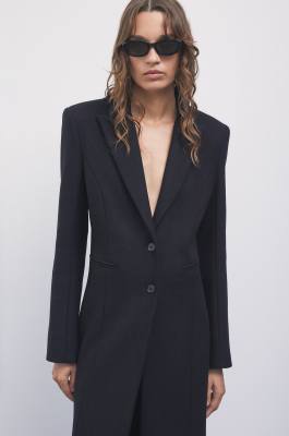 Long wool-blend coat, Black, Patrizia Pepe