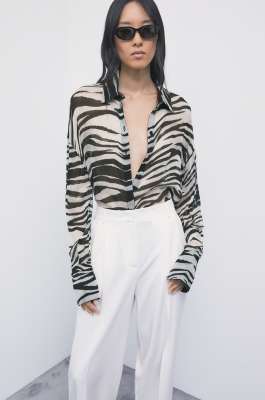 Sheer zebra shirt, Abstract Fantasy, Patrizia Pepe