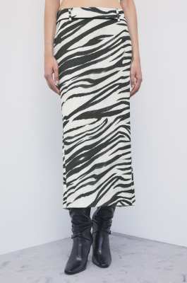 Zebra-print midi skirt, Abstract Fantasy, Patrizia Pepe