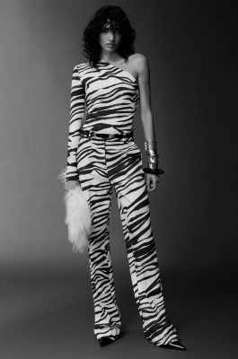 Zebra-print twill trousers, Abstract Fantasy, Patrizia Pepe