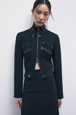 &ldquo;My SKIN Tailoring&rdquo; Icon jacket in stretch cr&ecirc;pe, Black, Patrizia Pepe
