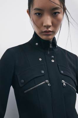 &ldquo;My SKIN Tailoring&rdquo; Icon jacket in stretch cr&ecirc;pe, Black, Patrizia Pepe