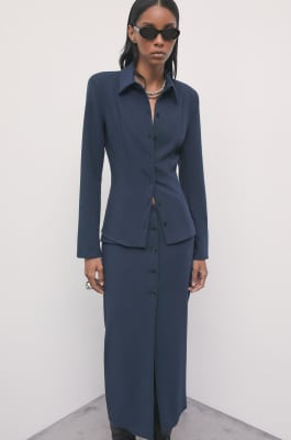 Structured canvas shirt, Blue, Patrizia Pepe
