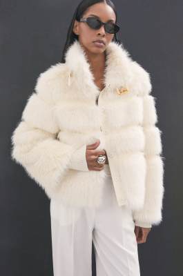 Short fluffy jacket, White, Patrizia Pepe