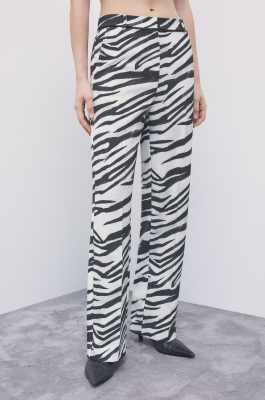 Zebra-print twill trousers, Abstract Fantasy, Patrizia Pepe
