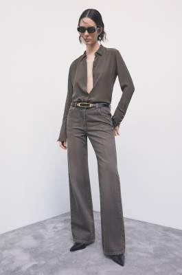 Low-rise wide-leg jeans, Brown, Patrizia Pepe