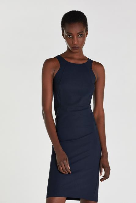 Платье-футляр миди, Синий, Patrizia Pepe