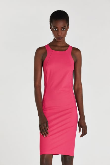 Платье-футляр миди, Розовый, Patrizia Pepe